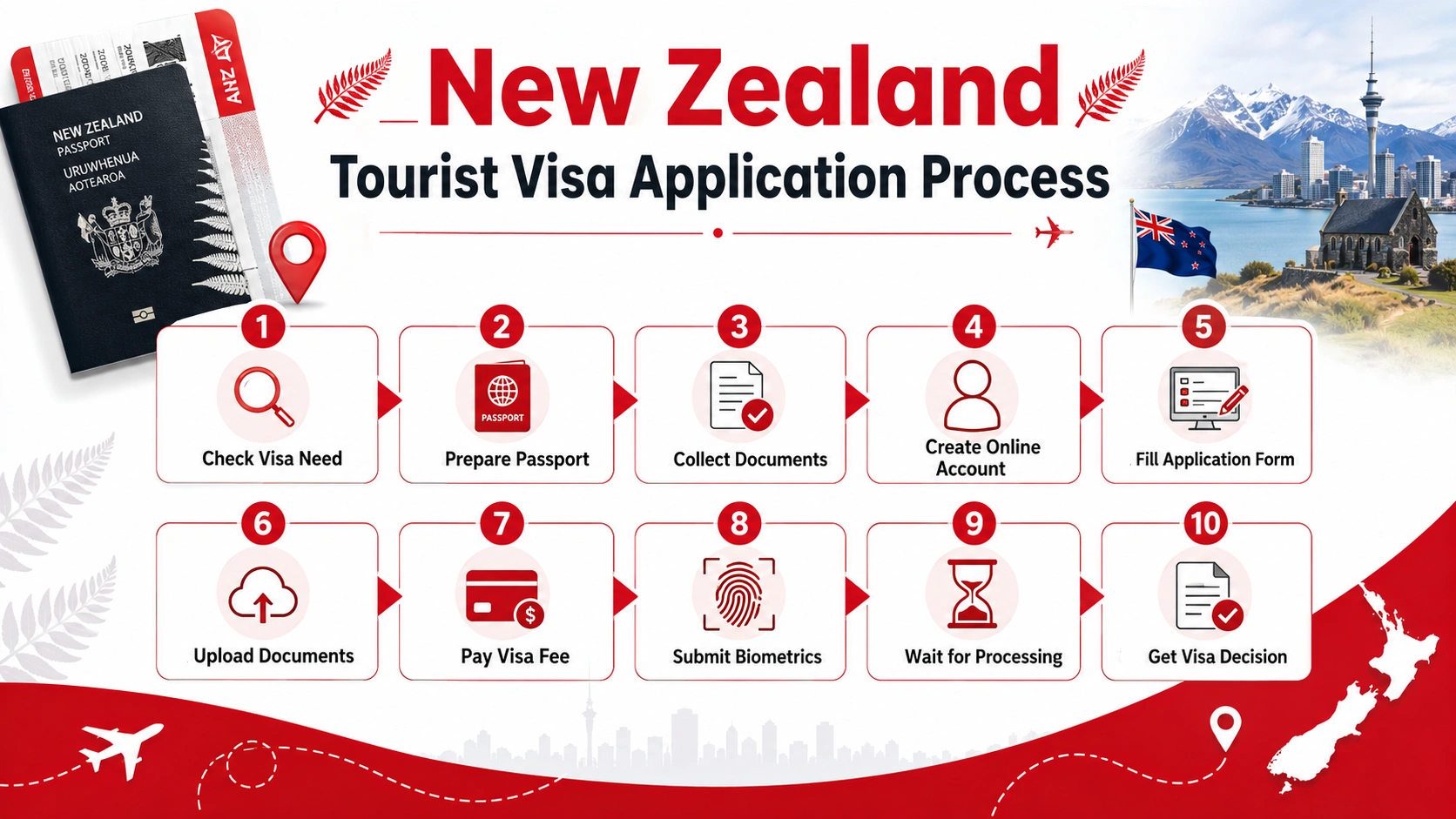 Step-by-Step Process to Apply for a New Zealand Tourist Visa